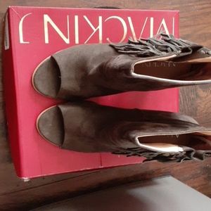 Olive Fringed Booties